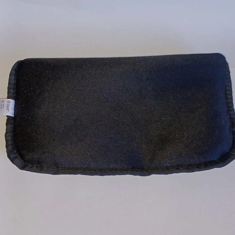 Zipit travel pouch, pencil bag, pencil pouch black with neon green zipper